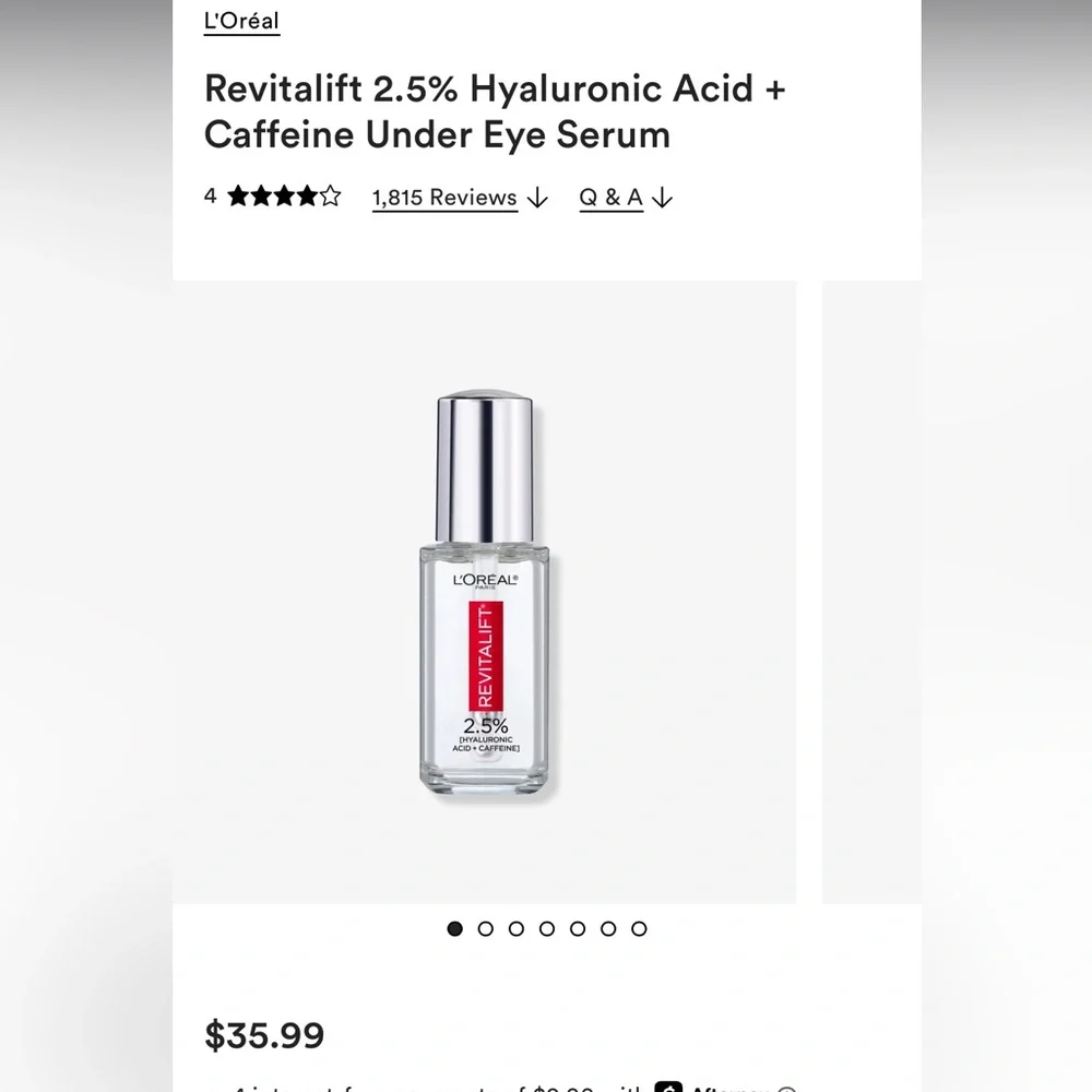 L'Oreal Revitalift Blue & Silver Serum Duo fine lines, wrinkles & dark circles